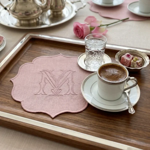 Monogram Özel Sunum Peçetesi Gül Kurusu