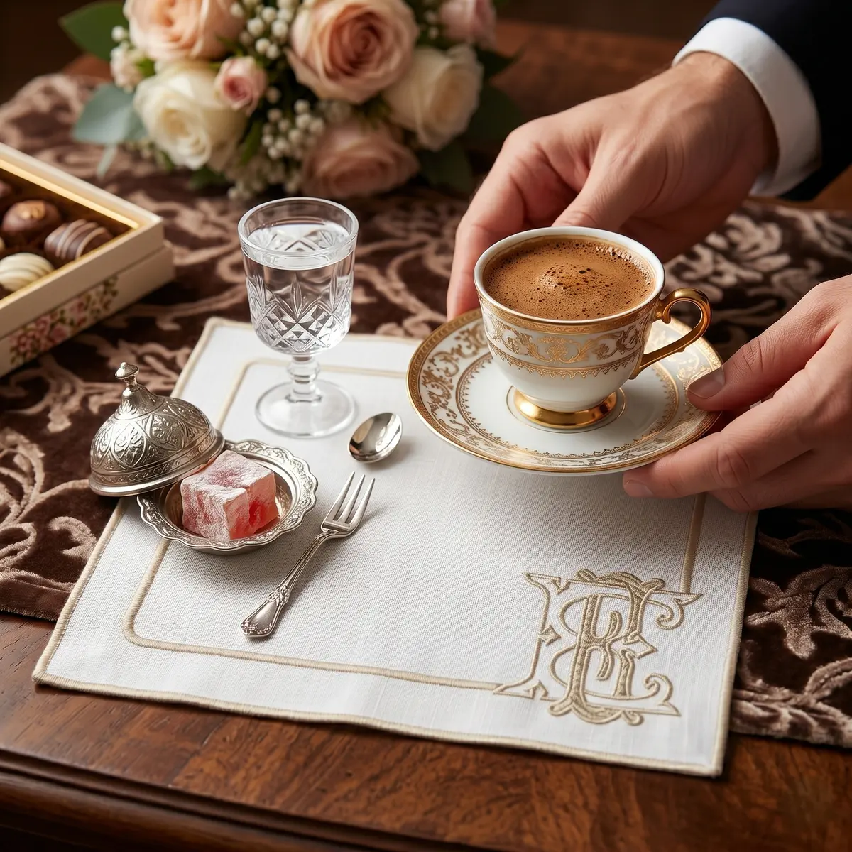 Monogram Özel Sunum Peçetesi Özel Ebat