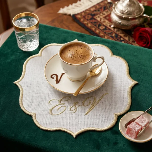 Monogram Özel Sunum Peçetesi Gold 2
