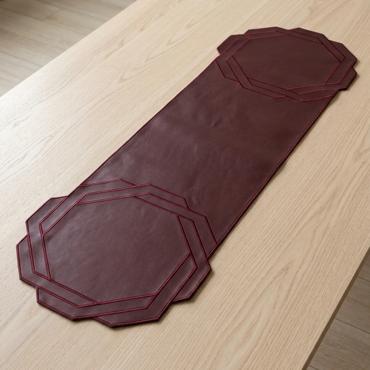 Premium Deri Runner Bordo - Görsel 2